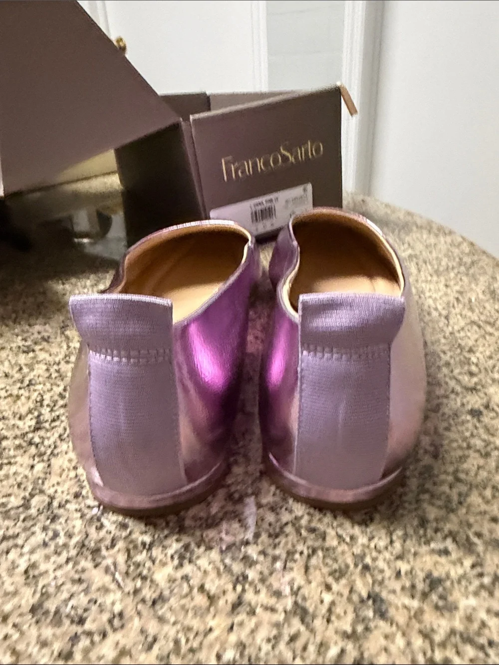 Franco Sarto Metallic Plum Leather Ballet Flats